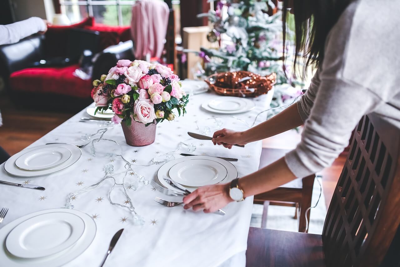 Intimate private party venue with custom decorations and ambient lighting