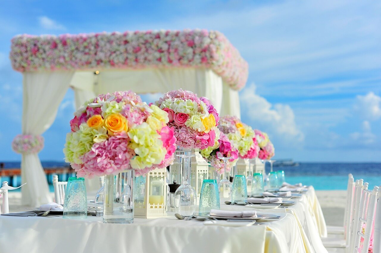 Wedding catering setup